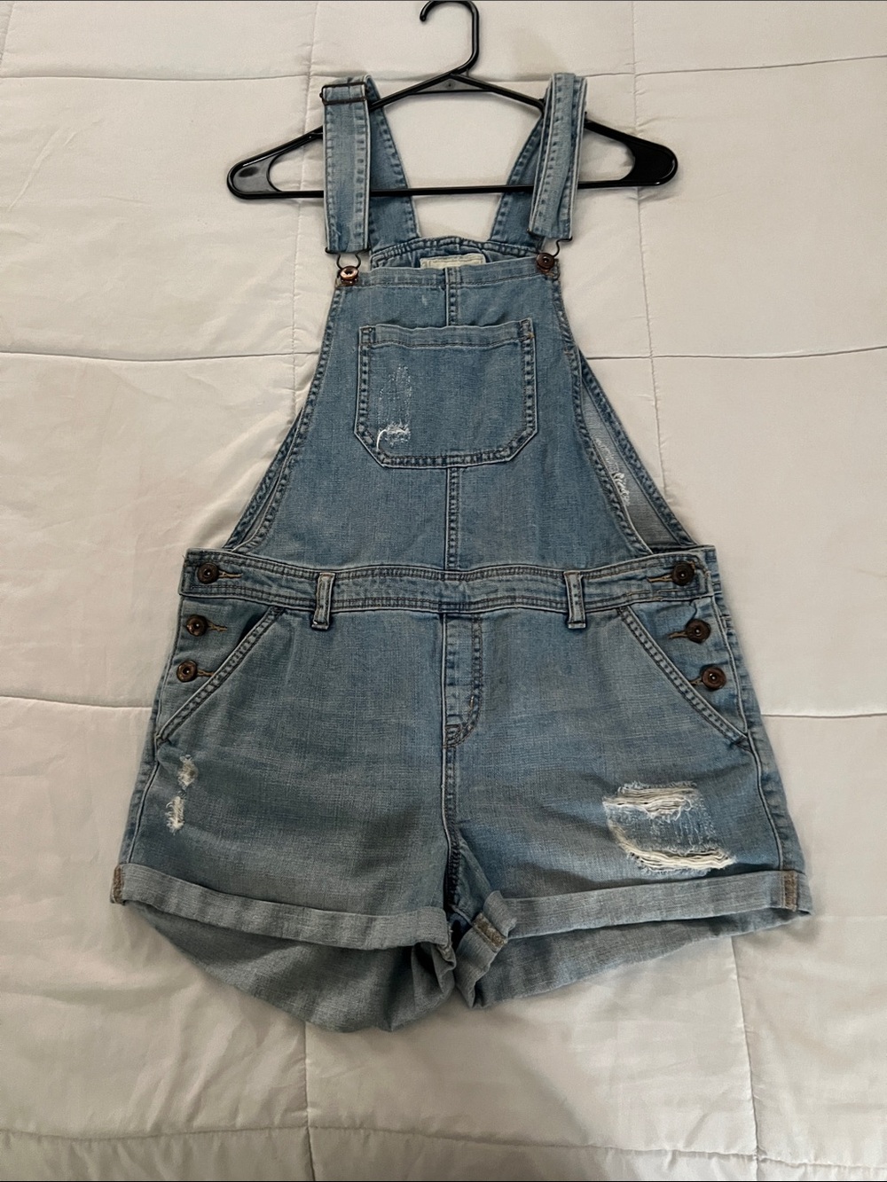 Forever 21 Light Blue Denim Short Overalls